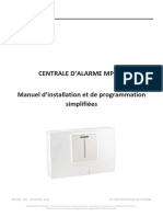 CENTRALE D ALARME MP508. Manuel D Installation Et de Programmation Simplifiées