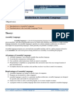 Lab 01: Introduction To Assembly Language: Theory