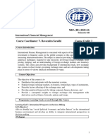 International Financial Management: Course Coordinator: V. Raveendra Saradhi Course Credit: 3