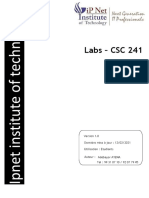 Ipnet - CSC 241 - Description Des Travaux Pratiques - Semaine 6 - Tableaux A Une Dimension (Suite)