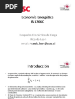 IN1206C - Clase IV - Despacho Economico de Carga