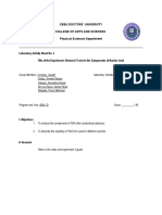 Experiment 3 - Laboratory Activity Chemical Tests For The Components of Nucleic Acid