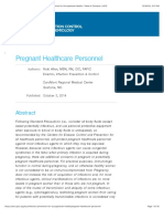 Pregnant Healthcare Personnel - Infection Prevention For Occupational Health - Table of Contents - APIC