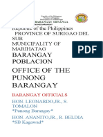 Barangay Poblacion: Republic of The Philippines Province of Surigao Del SUR Municipality of Marihatag