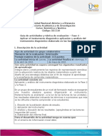 Guía de Actividades y Rúbrica de Evaluación - Unidad 3 - Fase 4 - Aplicar El Instrumento Diagnóstico Aplicación y Análisis Del Instrumento Diagnóstico Elaborado en Las Fases 2 y 3