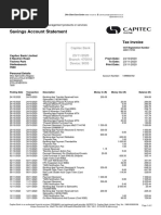 Savings Account Statement: Tax Invoice