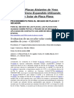 Publicaciones, Tesis, Etc. para Proyecto (Secado de Placas Aislantes de Yeso Con Poliestireno Expandido Utilizando Un Colector Solar de Placa Plana)