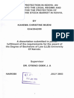 Kahema - Investor Protection in Kenya An Exposition Into The Legal Regime and