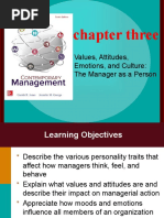 Chapter Three: Values, Attitudes, Emotions, and Culture: The Manager As A Person