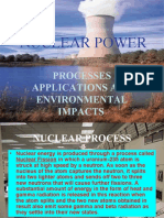 Nuclear Power: Processes Applications and Environmental Impacts