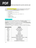 Funciones Matemáticas en Lenguaje C