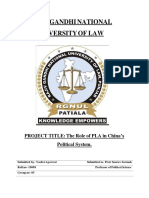 Rajiv Gandhi National University of Law: PROJECT TITLE: The Role of PLA in China's Political System