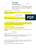 Basis and Dimension of The Solution Space W:: Linear Algebra, Complex Variable