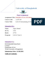 World University of Bangladesh: Final Assignment