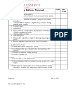 Foley Catheter Removal Checklist