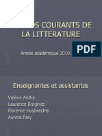 Grands Courants de La Litterature: Année Académique 2010-2011