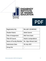 Islamic Jurisprudence Mid Term Assignment