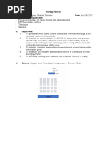 Therapy Format I. Therapy: News Sharing Therapy Date: July 28, 2021 II. Materials/Equipment