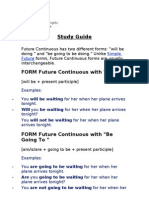 Study Guide: FORM Future Continuous With "Will"