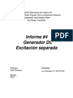 Informe #4 Generador DC Excitacion Separada, Luis Rodriguez Ci 28479444