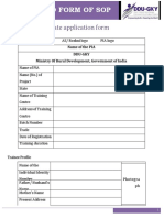 Standard Form of Sop: SF 6.2A3: Candidate Application Form