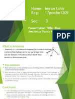 Name: Imran Tahir Reg: 17pwche1209 Sec: B: Presentation Title: Blue Ammonia Plants Worldwide