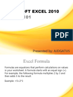 Excel Formula - Training Presentation