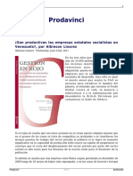 ¿Son Productivas Las Empresas Estatales Socialistas en Venezuela Por Albinson Linares