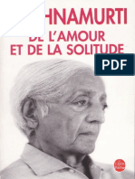 De LAmour Et de La Solitude by Krishnamurti Jiddu