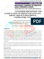 A Study On Customer Perception and Satisfaction of Service Quality On Airtel Service Provider in Coimbatore City