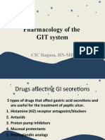 Pharmacology of The GIT System: CIC Ragasa, RN-MD