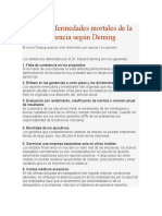 Las 7 Enfermedades Mortales de La Gerencia Según Deming