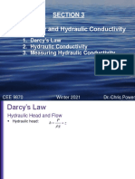 Darcy's Law and Hydraulic Conductivity