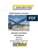 MC600 Modular Conveyor: Revision 12 January 2014 Document Number: PCM-03-02-02