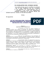 Ley de Exploracion Explotacion y Aprovechamiento de Minerales No Metalicos Del Estado Sucre