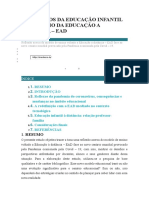 Os Desafios Da Educação Infantil No Cenário Da Educação A Distância Material para Estudo