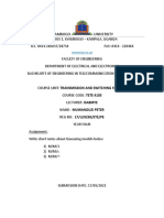 Transmission and Switching Assignment (Queueing Models)