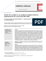 Gestion de La Calidad en Unidad de Cuidados Intensivos ISO 9001-2008