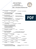 3 Quarter Melc 1 English 10 Written Test