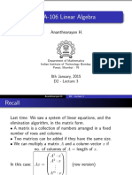 MA-106 Linear Algebra: Ananthnarayan H