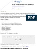 How To Transform Features Into Normal Gaussian Distribution