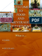 Welcome TO Food AND Beverage Department