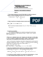 Unit I: Probability and Random Variables