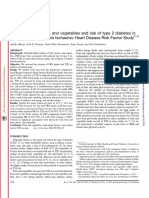 Intake of Fruit Berries and Vegetables and Risk of Type 2 Diabetes in