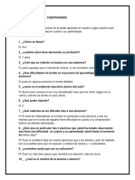 Cuestionario Maestro para Evaluacion Psicopedagogica