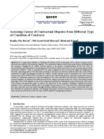 Assessing Causes of Contractual Disputes From Different Type of Condition of Contracts