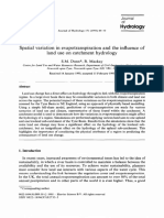 Spatial Variation in Evapotranspiration and The Influence of Land Use On Catchment Hydrology