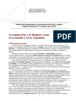 ANDRUSKIEWITSCH La Emigración Y LA DIÁSPORA Rusa en Argentina