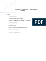 PLAN de SEGURIDAD Salud Ocupacional y Medio Ambiente