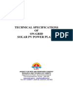 Technical Specifications of On Grid Solar Power Plant